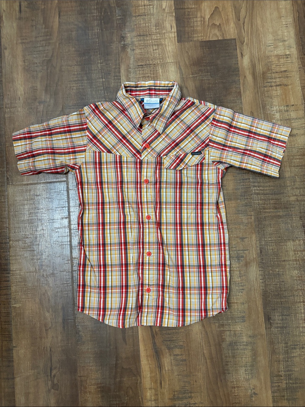 Boys Columbia Omni wick western lightweight short sleeve button down shirt